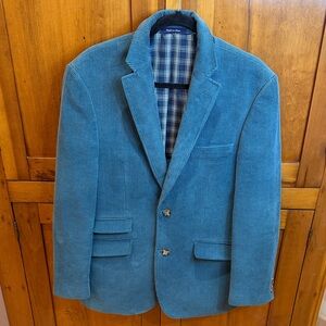 Alan Flusser Teal Corduroy Modern Fit Blazer